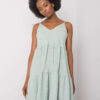 Pistáciové letní šaty MANON s volánem