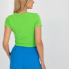 Zelený crop top HEARTGEM s průstřihem