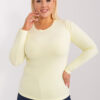 Světle žlutý přiléhavý top LINEARA plus size