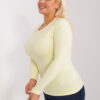 Světle žlutý přiléhavý top LINEARA plus size