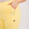 Světle žluté kalhoty 3/4 plus size bez zapínání – BASERIA