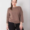 Hnědý plus size top WILMARIE se stahováním