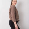 Hnědý plus size top WILMARIE se stahováním