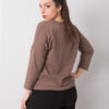 Hnědý plus size top WILMARIE se stahováním
