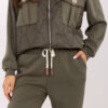 Khaki casual komplet s mikinou s kapucí – ADAISSA