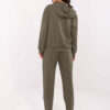 Khaki casual komplet s mikinou s kapucí – ADAISSA