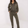 Khaki casual komplet s mikinou s kapucí – ADAISSA