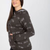 Khaki mikina plus size s kapucí a nápisy – ULIORA