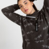 Khaki mikina plus size s kapucí a nápisy – ULIORA