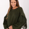Khaki mikina RUE PARIS v country stylu – ANVURA