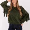 Khaki mikina RUE PARIS v country stylu – ANVURA