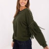 Khaki mikina RUE PARIS v country stylu – ANVURA