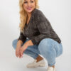Khaki plus size top LINETTA