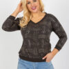 Khaki plus size top LINETTA