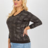 Khaki plus size top LINETTA