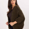 Khaki oversize kardigan RÓZSA s alpakou