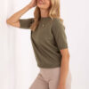 Khaki plus-size svetr PURIFICACIÓN s pružnými lemy