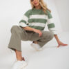 Khaki široké denimové kalhoty FRESH MADE – MELELLE