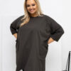 Tmavě khaki plus-size tunika BUTTONEL