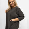 Tmavě khaki plus-size tunika BUTTONEL