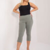 Khaki přiléhavé kalhoty 3/4 plus size – BASINA
