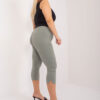 Khaki přiléhavé kalhoty 3/4 plus size – BASINA