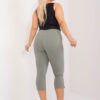 Khaki přiléhavé kalhoty 3/4 plus size – BASINA