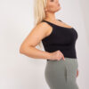 Khaki přiléhavé kalhoty 3/4 plus size – BASINA