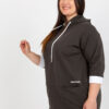 Tmavě khaki plus size mikina NOVELLA s kapucí