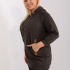 Khaki mikina plus size s kapucí – KARESSA