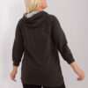 Khaki mikina plus size s kapucí – KARESSA