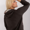 Khaki mikina plus size s kapucí – KARESSA