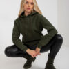 Khaki dámská basic mikina s kapucí – WENENA