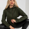 Khaki dámská basic mikina s kapucí – WENENA