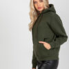 Khaki dámská basic mikina s kapucí – WENENA