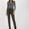 Khaki basic tepláky s elastickým pasem – GRAORIA