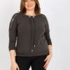 Tmavě khaki plus size mikina STRINGEL