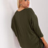 Khaki plus size viskózový top VIVANEA