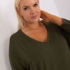 Khaki plus size viskózový top VIVANEA