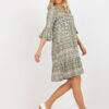 Khaki vzorované boho mini šaty ISOLDE