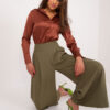Khaki culottes kalhoty s kapsami – BASELLE