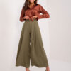 Khaki culottes kalhoty s kapsami – BASELLE