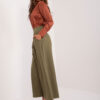 Khaki culottes kalhoty s kapsami – BASELLE