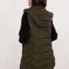 Khaki prošívaná vesta RHONA na zip