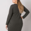 Tmavě khaki plus size sportovní šaty ORIELLE s kapsami