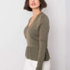 Khaki halenka CELEVARA s peplum lemem