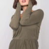 Khaki halenka CELEVARA s peplum lemem