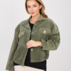 Khaki manšestrová bomber bunda RUE PARIS – QYRAINA