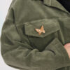 Khaki manšestrová bomber bunda RUE PARIS – QYRAINA
