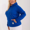 Kobaltová mikina plus size s přední kapsou – KARENA